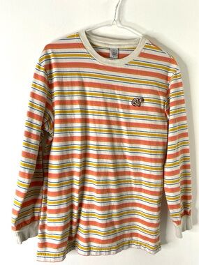 Odd Future OFWGKTA Striped Long Sleeve Crew Neck Donut Logo Embroidered Vintage